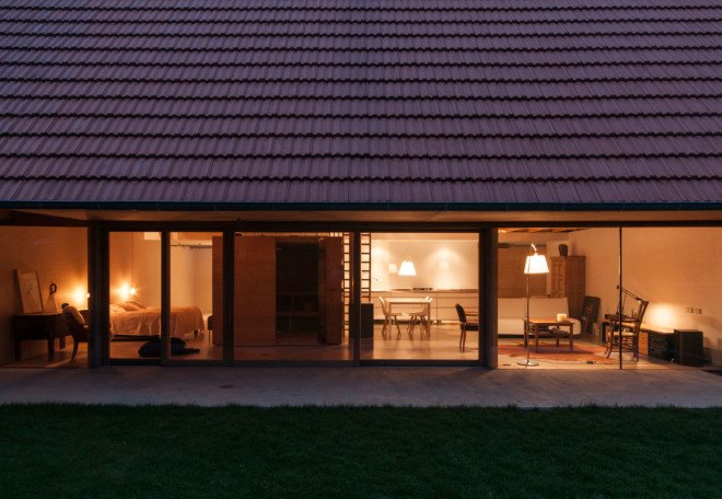 Disneyland house, France, retirement home, mountain home, pitched roof, gabled roof, timber house, GENS: Association Libérale d'Architecture, timber architecture, green architecture, natural light