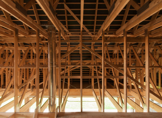 Disneyland house, France, retirement home, mountain home, pitched roof, gabled roof, timber house, GENS: Association Libérale d'Architecture, timber architecture, green architecture, natural light