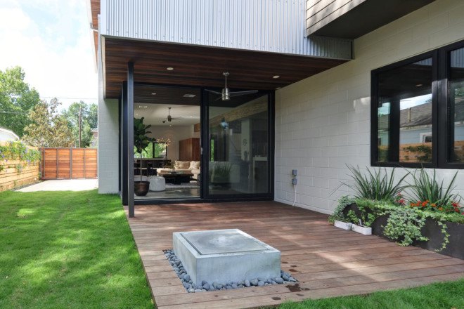 Emory House, small spaces, Texas, studioMET, repurposed wood, Habitat for Humanity, affordable house, green architecture, natural light, green patio, wooden floors, utility costs