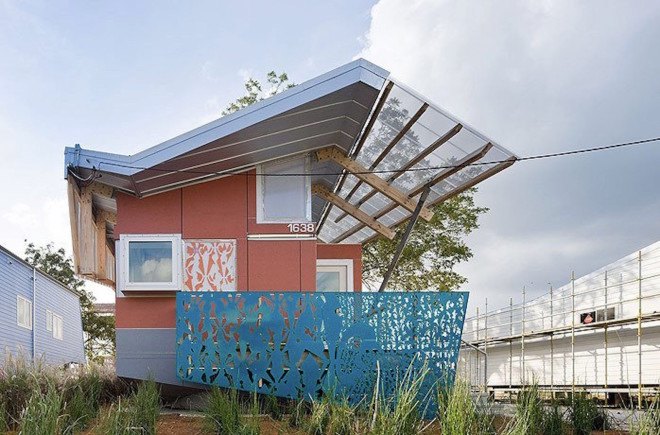 The Greenhouse That Grows Legs by Between Art and Technology Studio, amphibious architecture, examples of amphibious homes, Amphibious Container by Green Container International Aid, amphibious shipping container, Amphibious House by Baca Architects, Maasbommel’s Amphibious Homes by Waterstudio and Dura Vermeer , FLOAT House by Morphosis, Amphibious House by Baca Architects