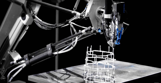 3d printing, festo, 3d cocooner, webs, 3d printed webs, resin thread