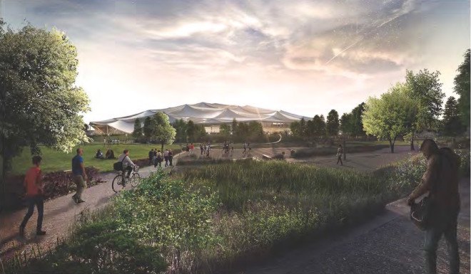 Google Mountain View Headquarters by BIG and Heatherwick, Google campus by BIG, Google campus by Heatherwick, LEED Platinum Google campus, Google in Mountain View California, Google revised campus design