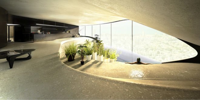 Gran Mediterraneo tower, green tower, Tel Aviv, glass skyscraper, Israel, David Tajchman, automated car park, automated parking, green skyscraper, green architecture, mirrored glass, community garden, driverless cars