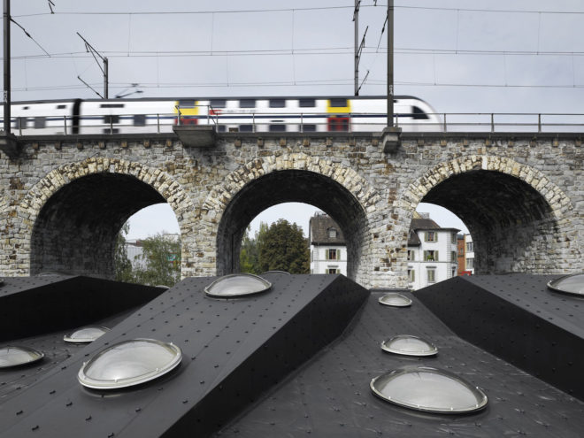 Zulauf Seippel Schweingruber Landscape Architects. EM2N, adaptive reuse of viaduct arches, IM VIADUKT, IM VIADUKT in Zurich, IM VIADUKT by EM2N