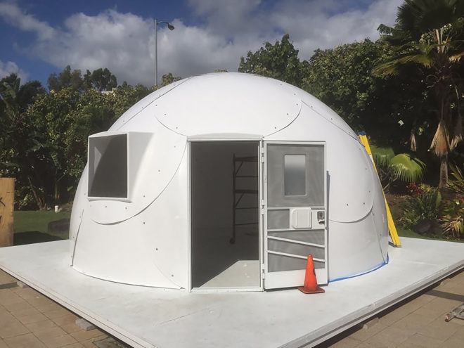 Hawaii, homeless, homelessness, InterShelter, InterShelter dome, dome shelter, fight homelessness, church, faith community, First Assembly of God, igloos