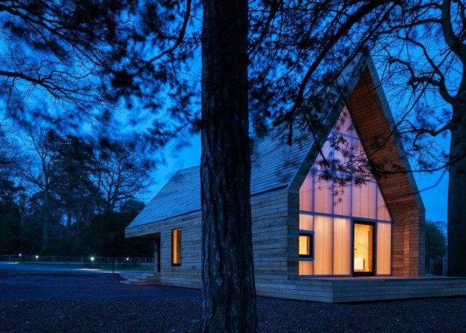 Invisible Studio, National Arboretum in Gloucestershire, Piers Taylor, wooden buildings, felled wood building, reclaimed wood, forest lumber, timber construction, Wolfson Tree Management Centre and Mess Building, architecture, rural design, green design, sustainable building, wooden homes