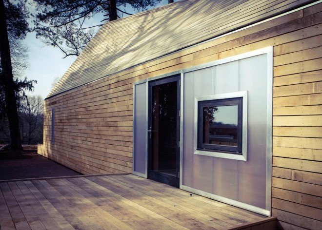 Invisible Studio, National Arboretum in Gloucestershire, Piers Taylor, wooden buildings, felled wood building, reclaimed wood, forest lumber, timber construction, Wolfson Tree Management Centre and Mess Building, architecture, rural design, green design, sustainable building, wooden homes