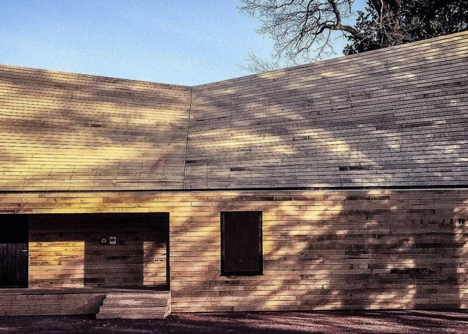 Invisible Studio, National Arboretum in Gloucestershire, Piers Taylor, wooden buildings, felled wood building, reclaimed wood, forest lumber, timber construction, Wolfson Tree Management Centre and Mess Building, architecture, rural design, green design, sustainable building, wooden homes