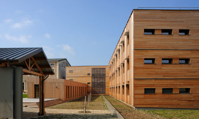 LEGTA school campus, Room with a View boarding house, Rue Royale Architectes, green campus, France, agriculture, green renovation, green architecture, wooden facade, wood architecture, student housing