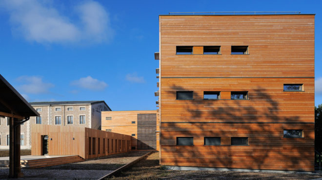 LEGTA school campus, Room with a View boarding house, Rue Royale Architectes, green campus, France, agriculture, green renovation, green architecture, wooden facade, wood architecture, student housing