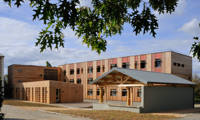 LEGTA school campus, Room with a View boarding house, Rue Royale Architectes, green campus, France, agriculture, green renovation, green architecture, wooden facade, wood architecture, student housing