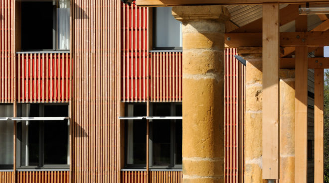 LEGTA school campus, Room with a View boarding house, Rue Royale Architectes, green campus, France, agriculture, green renovation, green architecture, wooden facade, wood architecture, student housing