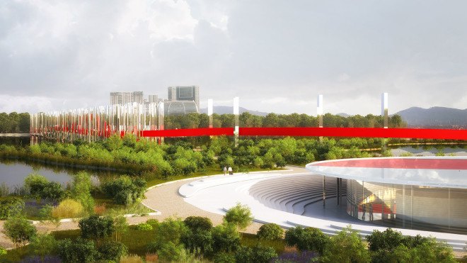 MenoMenoPiu Architects, Maharashtra Nature Park, India, protected area, natural cooling, passive cooling, underground architecture, multifunctional spaces, Dharavi, pedestrian paths, pedestrian-friendly, green architecture, solar power, green lighting
