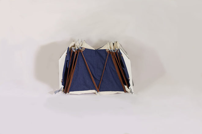 Bezalel Academy of Arts and Design Jerusalem student designs, David Shatz, David Shatz designs, Melina by David Shatz, accordion style tent, tent backpack