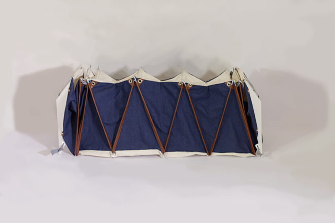 Bezalel Academy of Arts and Design Jerusalem student designs, David Shatz, David Shatz designs, Melina by David Shatz, accordion style tent, tent backpack