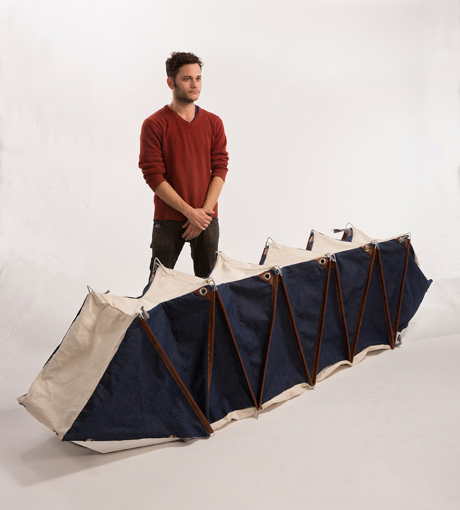 Bezalel Academy of Arts and Design Jerusalem student designs, David Shatz, David Shatz designs, Melina by David Shatz, accordion style tent, tent backpack