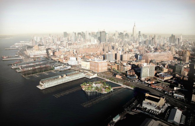 Pier 55, army corps, pier 55 construction, Barry Diller, Heatherwick Studio, Signe Nielsen, pier nyc park, nyc green space, lawsuit pier 55, green space pier, landscape architecture, nyc landscapes, floating structures nyc, hudson river, green space manhattan, urban design