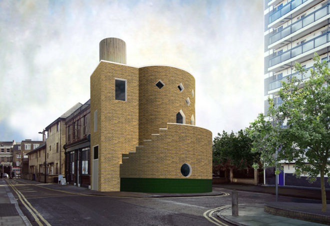 Queen Adelaide, Sam Jacob Studio, FAT Architects, postmodernism, London, curved walls, green architecture, green renovation, nursery