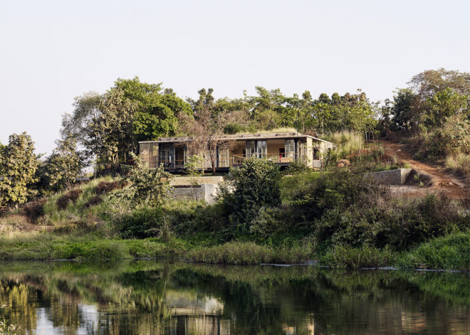 Riparian House by Architecture Brio, Western Ghats architecture, Architecture Brio, Riparian House in India, site-sensitive design in India, green-roofed architecture in India