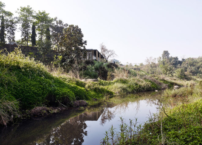 Riparian House by Architecture Brio, Western Ghats architecture, Architecture Brio, Riparian House in India, site-sensitive design in India, green-roofed architecture in India