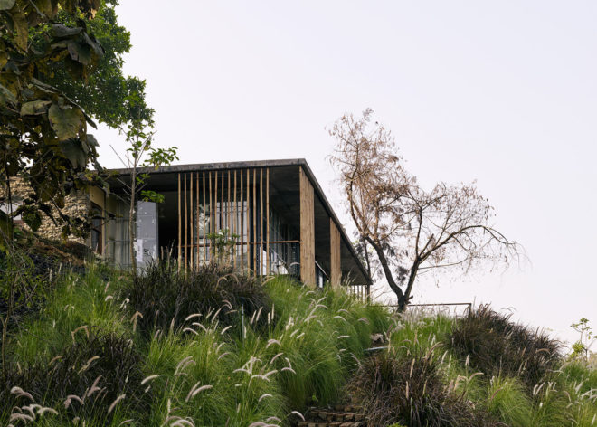 Riparian House by Architecture Brio, Western Ghats architecture, Architecture Brio, Riparian House in India, site-sensitive design in India, green-roofed architecture in India