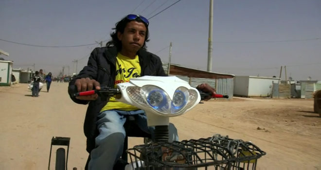 Safwan Harb, Syria, Syrian refugees, refugees, refugee camp, Zaatari, electric bicycle, electric bike, disabled