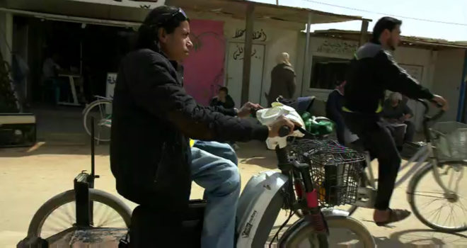 Safwan Harb, Syria, Syrian refugees, refugees, refugee camp, Zaatari, electric bicycle, electric bike, disabled