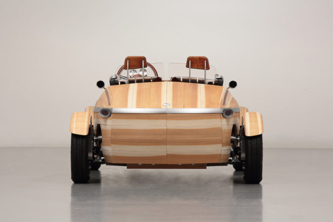 Setsuna car by Toyota, wooden car, wood concept car, Toyota wooden car, Setsuna car, Setsuna wooden car, Setsuna car at Milan Design Week,