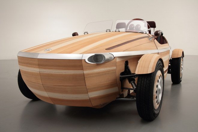 Setsuna car by Toyota, wooden car, wood concept car, Toyota wooden car, Setsuna car, Setsuna wooden car, Setsuna car at Milan Design Week,