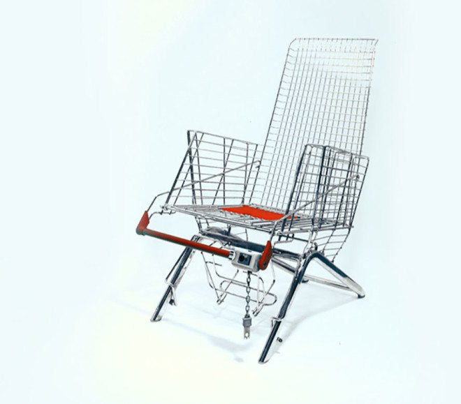 Etiënne Reijnders, upcycled shopping cart chair, upcycled shopping cart sofa, upcycling, upcycling shopping carts, shopping cart furniture, dutch design, green furniture, eco furniture, upcycled furniture, green design, eco design, sustainable design