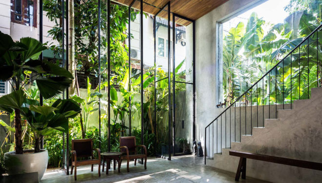 Nishizawa Architects, Thong House, Saigon, Vietnam, concrete, wood, Vietnamese architecture, natural lighting, green architecture, natural ventilation, flexible spaces