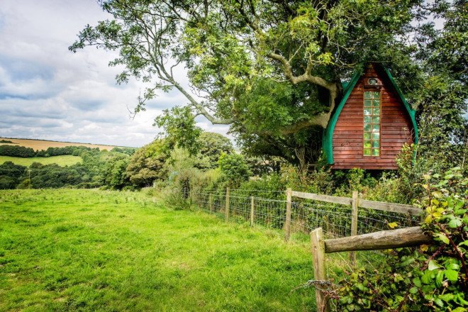 treehouse, tree sparrow house, airbnb, united kingdom, england, british airbnb, composting toilet, vacation rentals, vacation, accommodations, airbnb properties