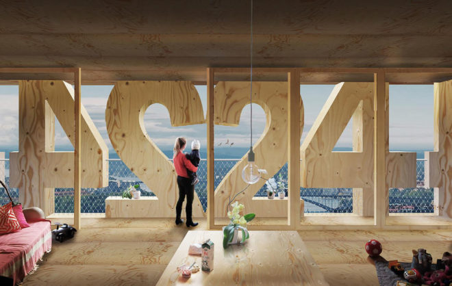 Anders Berensson Architects, Stockholm, wooden skyscraper, wooden structure, Sweden, wooden tower, wooden facade, cross-laminated timber, green architecture, rooftop terrace, solar gain, tall structures