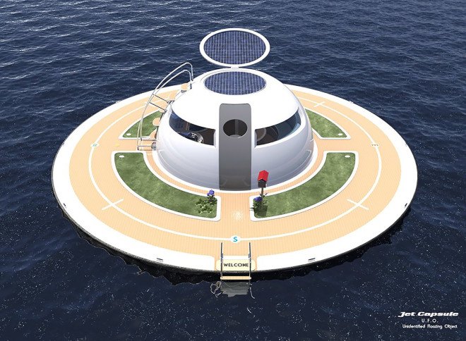 UFO, Unidentified Floating Object, UFO by Jet Capsule, Unidentified Floating Object by Jet Capsule, Jet Capsule, renewable energy, off the grid, solar power, ocean, sea, boat, boating