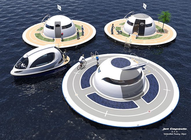 UFO, Unidentified Floating Object, UFO by Jet Capsule, Unidentified Floating Object by Jet Capsule, Jet Capsule, renewable energy, off the grid, solar power, ocean, sea, boat, boating