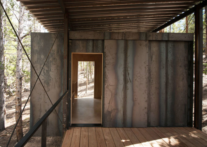 outward bound, cabins, university of colorado denver, architecture students, sustainable cabin, wood, steel, wilderness shelter, dormitories