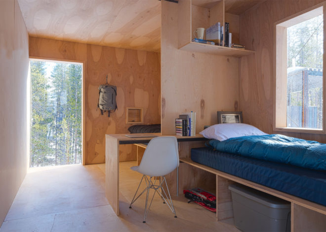 outward bound, cabins, university of colorado denver, architecture students, sustainable cabin, wood, steel, wilderness shelter, dormitories