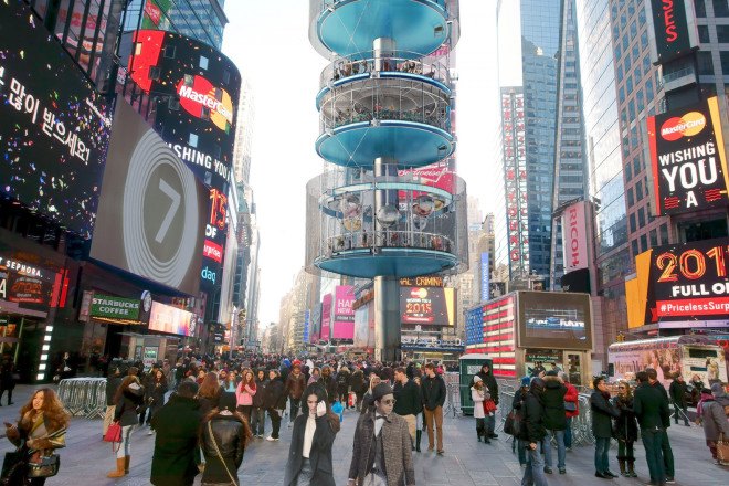 Vertical Tower by 100 Architects, times square park, times square park proposal, times square vertical tower, vertical park in times square