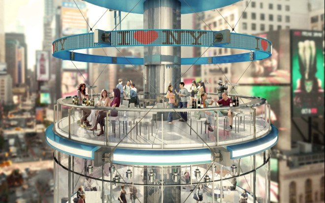 Vertical Tower by 100 Architects, times square park, times square park proposal, times square vertical tower, vertical park in times square