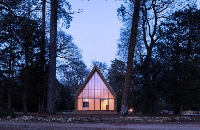 Wolfson Tree Management Center and Mess Building, The National Arboretum, Invisible Studio Architects, BuroHappold, timber structure, locally sourced timber, polycarbonate panels, natural light, pitched roof