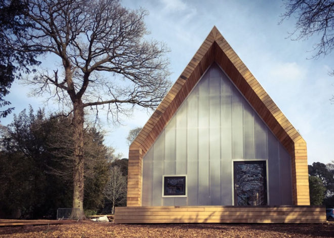 Wolfson Tree Management Center and Mess Building, The National Arboretum, Invisible Studio Architects, BuroHappold, timber structure, locally sourced timber, polycarbonate panels, natural light, pitched roof
