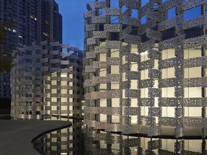 Wuxi Vanke, Wuxi Vanke by Kengo Kuma, adaptive reuse Chinese architecture, Wuxi architecture, Taihu stone, Taihu stone inspired architecture