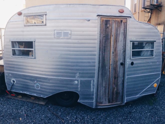 Kin coffee, vintage camper, Brooklyn coffee, salvaged camper, reclaimed camper, recycled materials, diy, solar powered, off grid