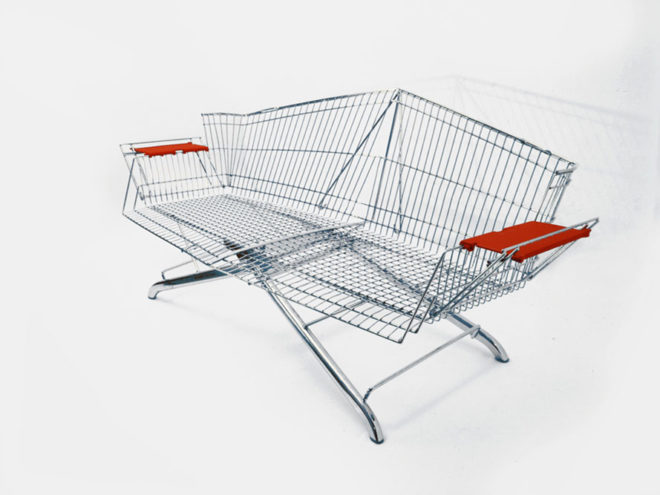 Etiënne Reijnders, upcycled shopping cart chair, upcycled shopping cart sofa, upcycling, upcycling shopping carts, shopping cart furniture, dutch design, green furniture, eco furniture, upcycled furniture, green design, eco design, sustainable design