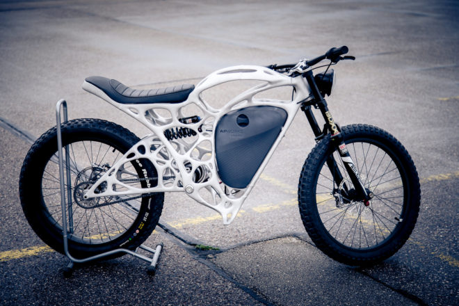 airbus, apworks, light rider, world's first 3D-printed electric motorcycle, lightweight motorcycle frame, electric motorcycle, 3D-printed motorcycle, aluminum alloy, lasermelting, motorcycles