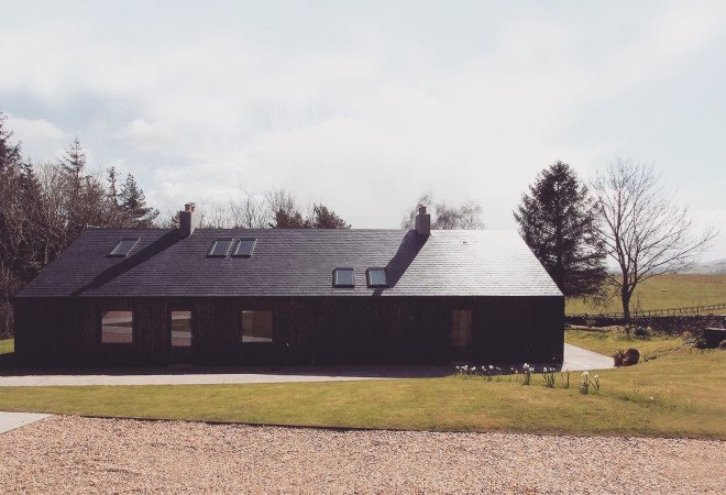 Blakeburn Cottage by A449 Architects, scorched larch facade, Scottish architecture, RIAS RIBA Awards 2016 shortlist, Blakeburn refurbishment, Satire Society Housing Design Awards 2016