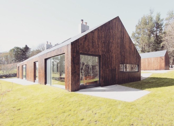 Blakeburn Cottage by A449 Architects, scorched larch facade, Scottish architecture, RIAS RIBA Awards 2016 shortlist, Blakeburn refurbishment, Satire Society Housing Design Awards 2016