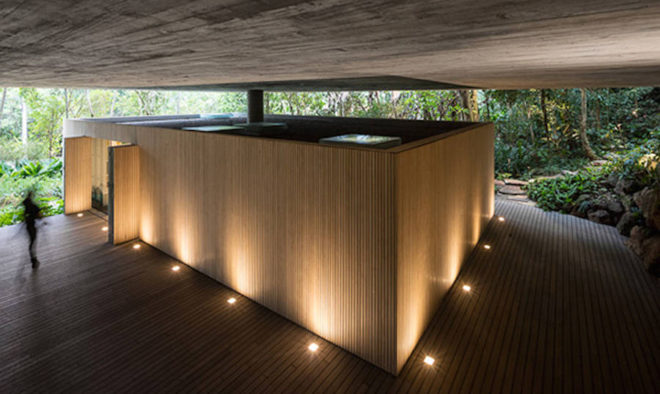 Casa Guarujá, Studio MK27, green roof, swimming pool, green architecture, natural building materials, cantilevers, open-plan residence, open plan, green retreat
