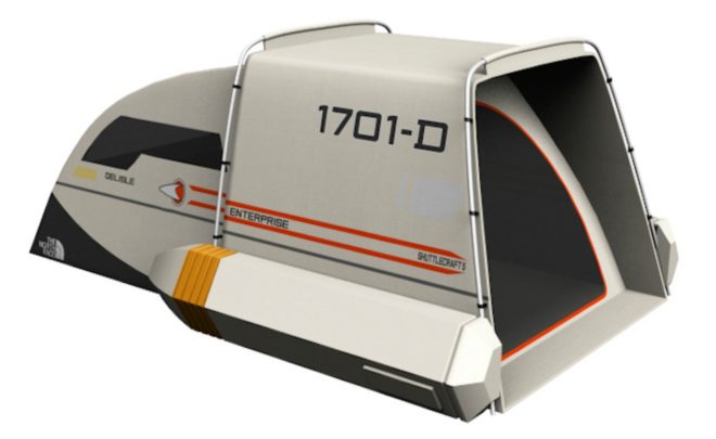 Dave Delisle, star trek, tent, design, star trek tent, geeky toys, star trek designs, north face tents, tent design, quirky tents, hiking gear, geek gear, Star Trek Shuttlecraft Tent,