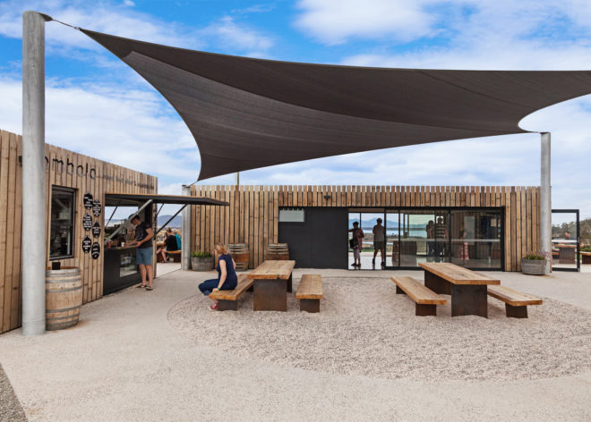 repurposed shipping containers, shipping container architecture, Tasmania lookout tower, Devil’s Corner Cellar Door by Cumulus Studio, Devil’s Corner Cellar Door Tasmania, Devil’s Corner Cellar Door architecture, Devil’s Corner Cellar Door Brown Brothers